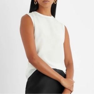 Iris & Ink Angelique Sleeveless Silk Top White Size 0